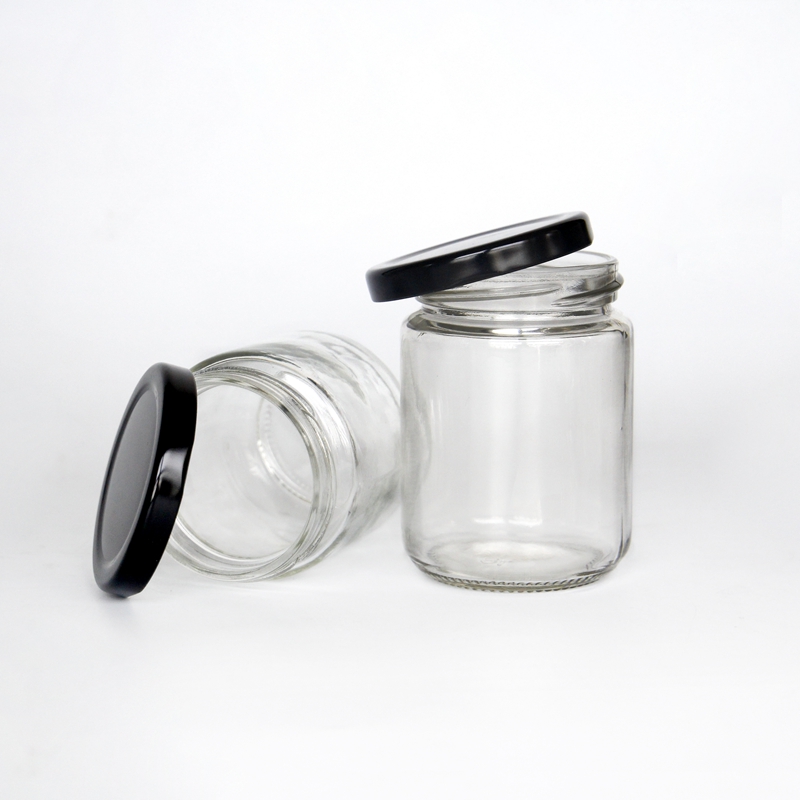 Glass Round Jar With Metal Lid 4 oz 8 oz 10 oz 12 oz 16 oz 26oz 32 oz Wide Mouth Glass Jam Peanut Butter Glass Jar