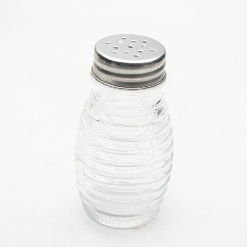 Glass Salt & Pepper Jars honeycomb shape Spice Jars  Small Glass Storage Jars With Lids For Herbs