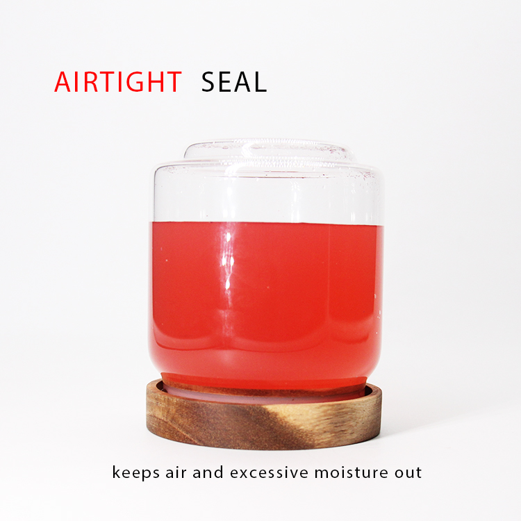 Glass Seal Tins/Jars/ Cans With Bamboo Lid On Sale With Logo Printed