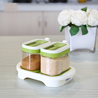 Glass Sealed Jar Kitchen Seasoning Bottle Condiment Container 2pcs