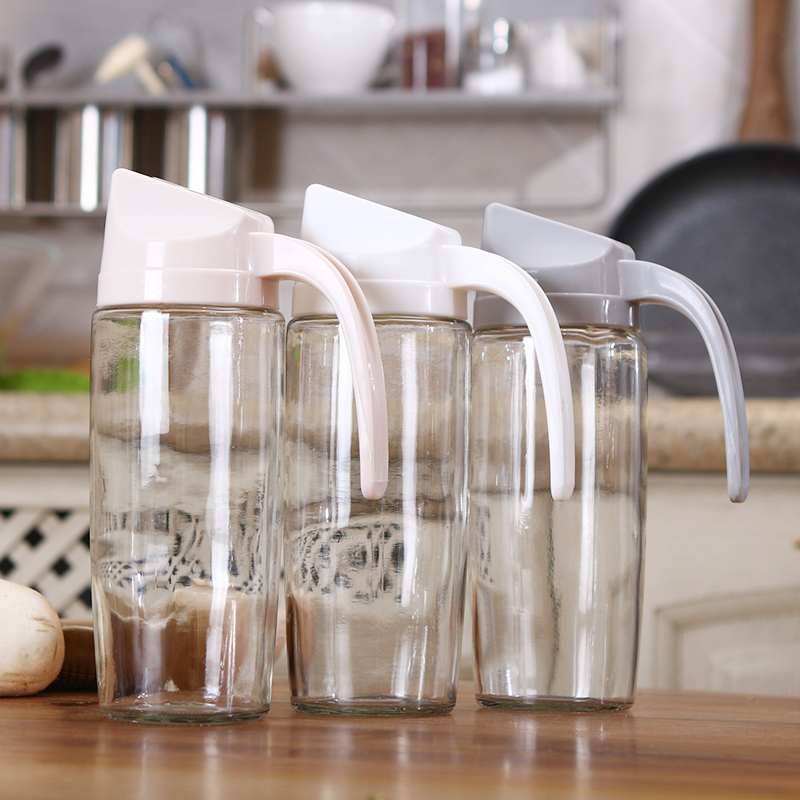 Glass Seasoning Bottle Kitchen Oil Vinegar Soy Sauce Dispenser 300ml