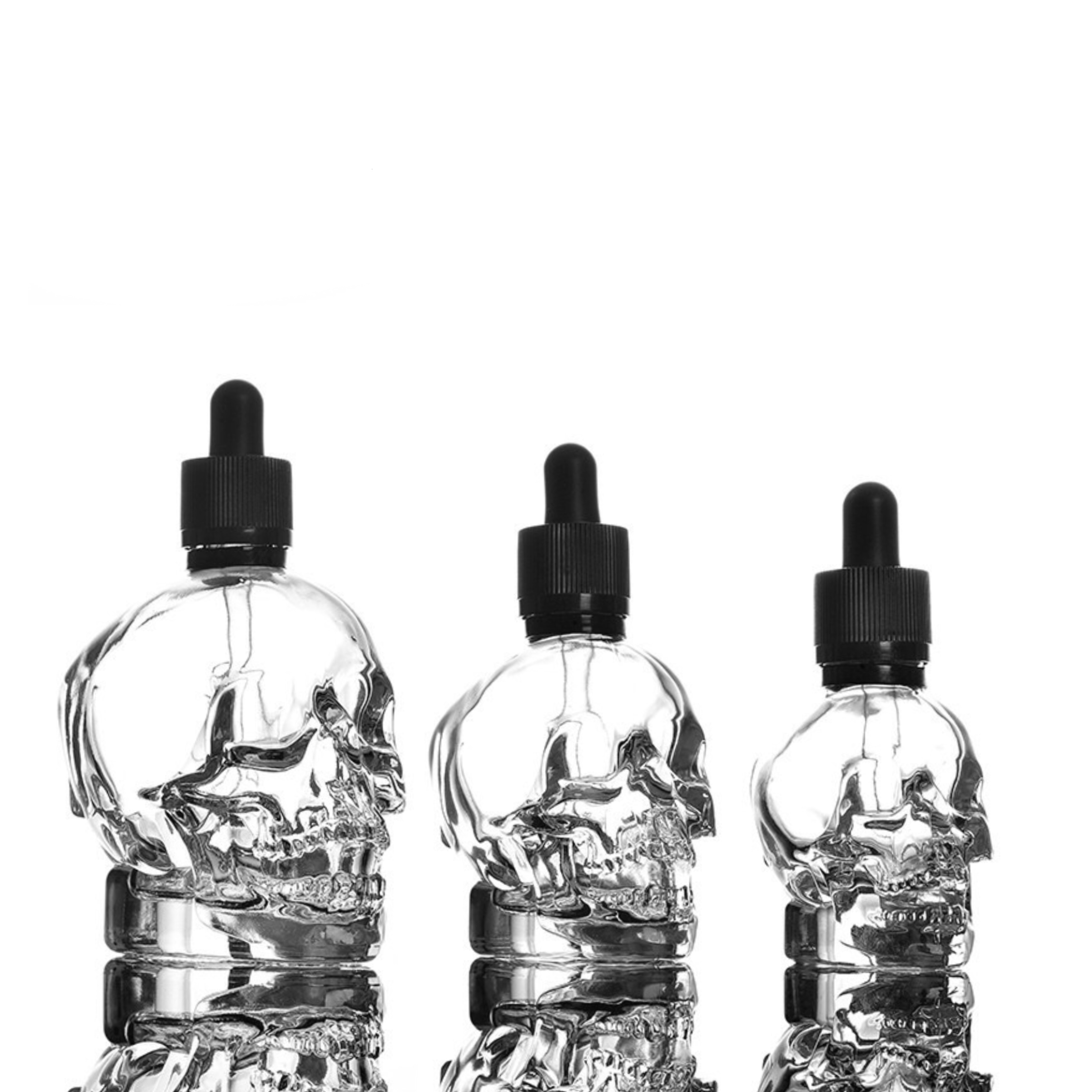 Glass Skull Shape Head Glass Spray Perfume Bottles