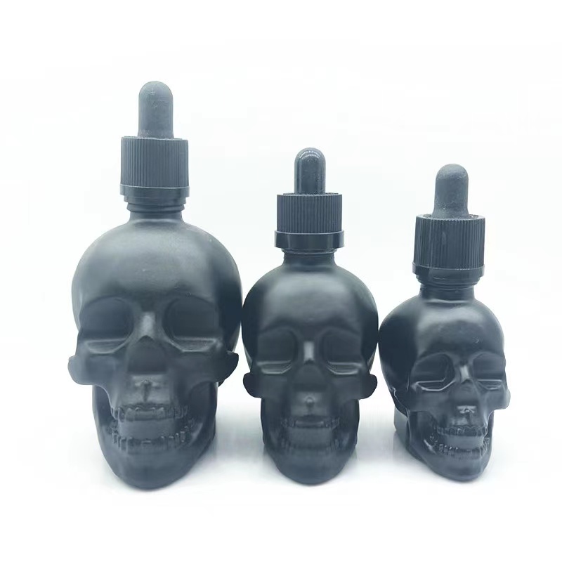 Glass Skull Shape Head Glass Spray Perfume Bottles