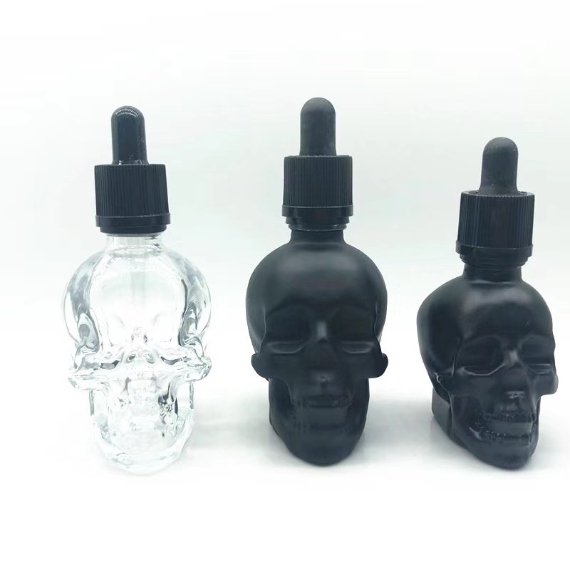 Glass Skull Shape Head Glass Spray Perfume Bottles