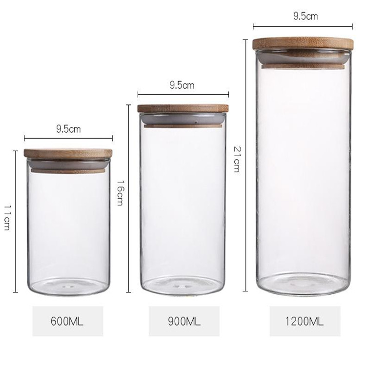 Glass Spice Jar 800ML Bottles borosilicate glass candle storage container