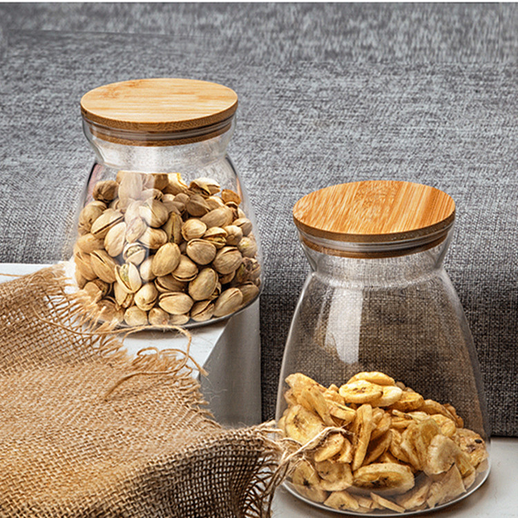 Glass Spice Jar Bottles Clear Glass Storage Jar with Lid