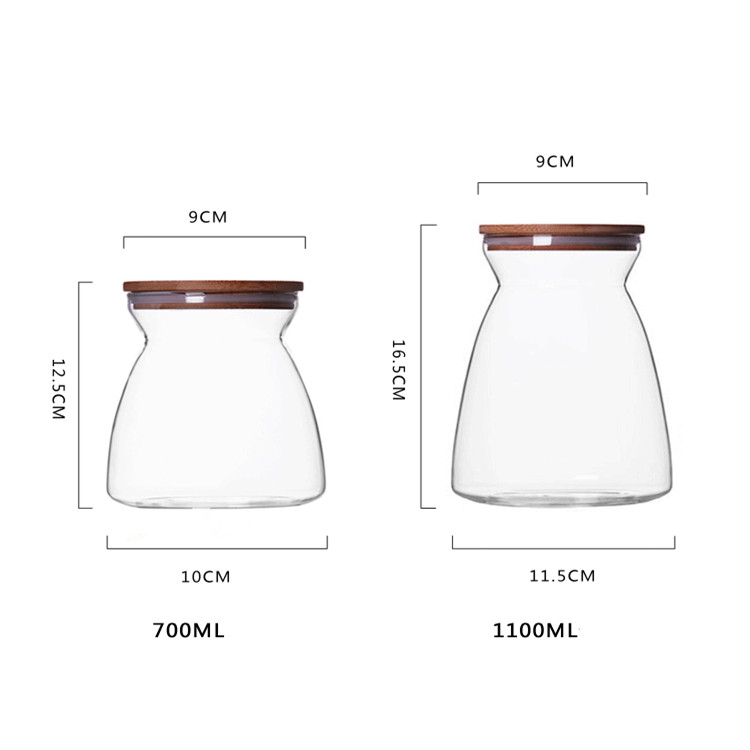 Glass Spice Jar Bottles Clear Glass Storage Jar with Lid