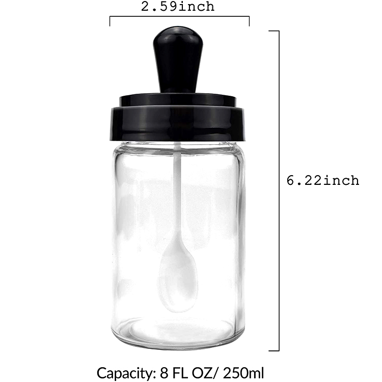 Glass Spice Jars Bottles Round Spice Containers with Plastic Caps and Pour Sift Shaker