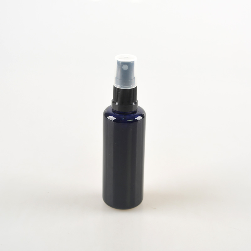 Glass Spray Bottle Violet with Black Sprayer and Plastic PUMP Sprayer 10ml 15ml 30ml 50ml 60ml 100ml Dark Violet Screen Printing