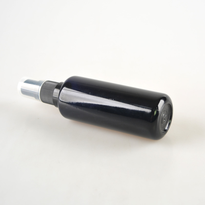 Glass Spray Bottle Violet with Black Sprayer and Plastic PUMP Sprayer 10ml 15ml 30ml 50ml 60ml 100ml Dark Violet Screen Printing
