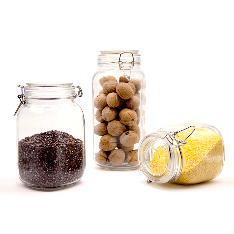 Glass Storage Food Preserve Preserving Clip Top Airtight Jar 500ml 100ml 250ml