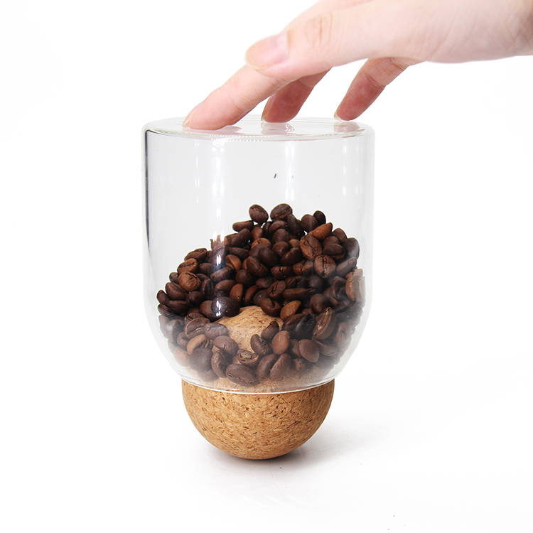 Glass Storage Food Storage Jars With Wood Lid Cork Ball Stopper
