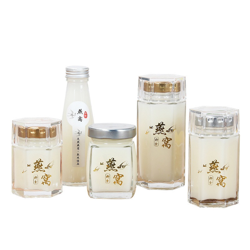 Glass Storage Jar Kitchen Food Containers glass jar with Lid for honey birdnest