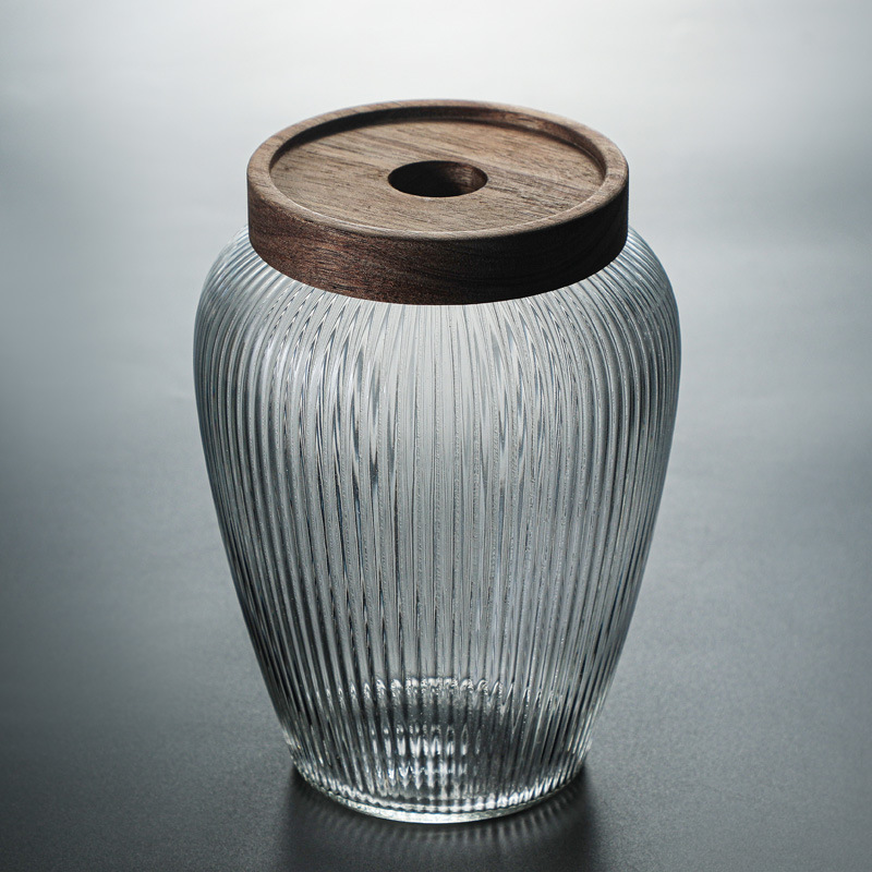 Glass Storage Jar for Candy Storage Jar for Glass Spice Jar with Wooden Lid