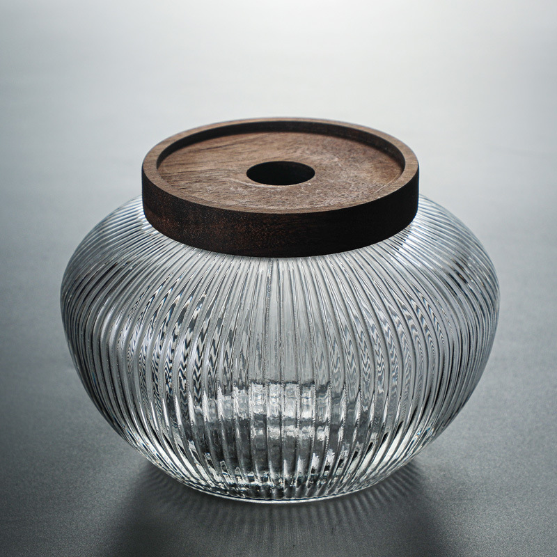 Glass Storage Jar for Candy Storage Jar for Glass Spice Jar with Wooden Lid