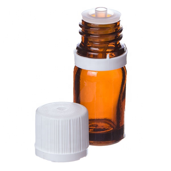 Glass Vials Amber Wholesale Small 5 Ml Dropper Eye Drop Pharmaceutical with Orifice Reducers with Euro-style Caps Acid Etch
