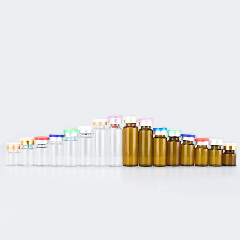 Glass Vials Stopper Injection with Medical Butyl Rubber 5 Ml Screen Printing Amber, Clear or according to Request Carton Box