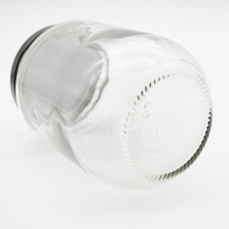 Glass Wide Mouth Jars 16oz With Black Metal Airtight Lid Ideal for Jam,Honey,Wedding Favors,Canning Jars
