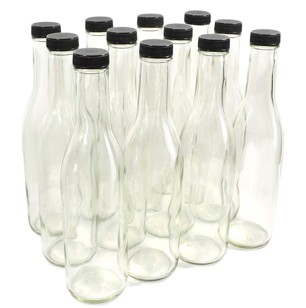 Glass Wine liquor Beer Bottles with Screw Caps, 750ml