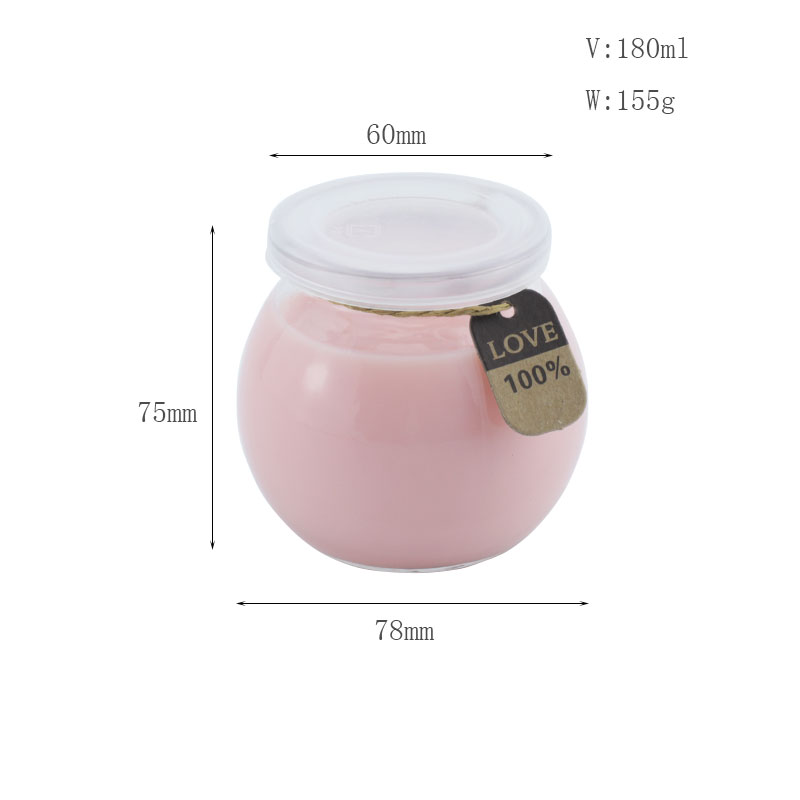 Glass Yogurt Cup Pudding Yogurt Jars With PE Lids for Jam Honey Baby Foods Wedding Shower Favors