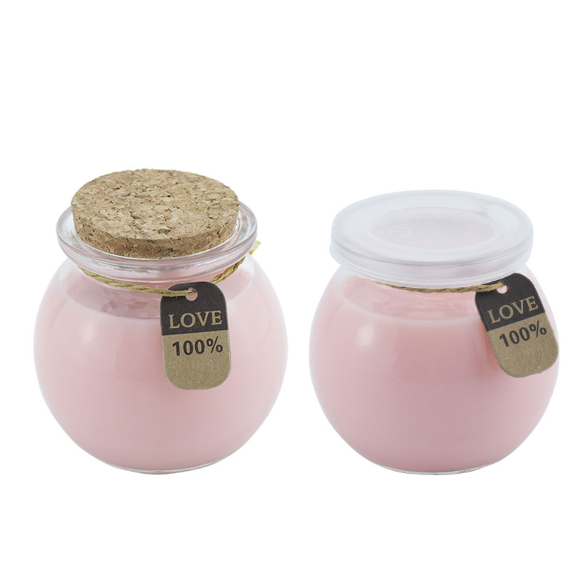 Glass Yogurt Cup Pudding Yogurt Jars With PE Lids for Jam Honey Baby Foods Wedding Shower Favors