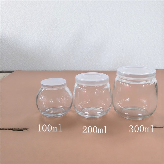 Glass Yogurt Jam Pudding Jar 100ml 200ml Clear Pudding Glass Jar