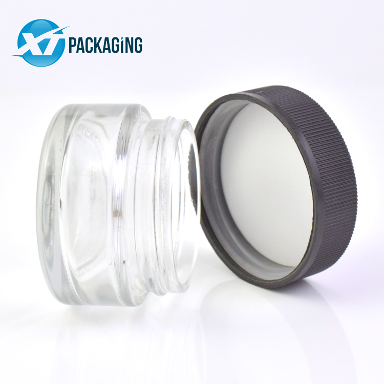 Glass airtight jars glass  hemp storage glass cream jar child proof