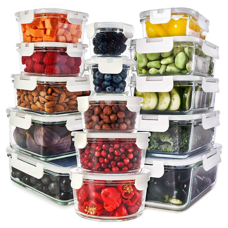 Glass bento lunch box BPA Free Micrrowave safe food container hot selling Premium Glass Food Storage Containers