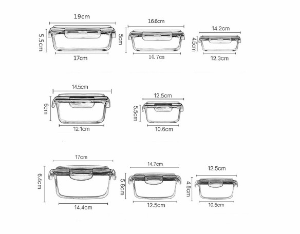 Glass bento lunch box BPA Free Micrrowave safe food container hot selling Premium Glass Food Storage Containers