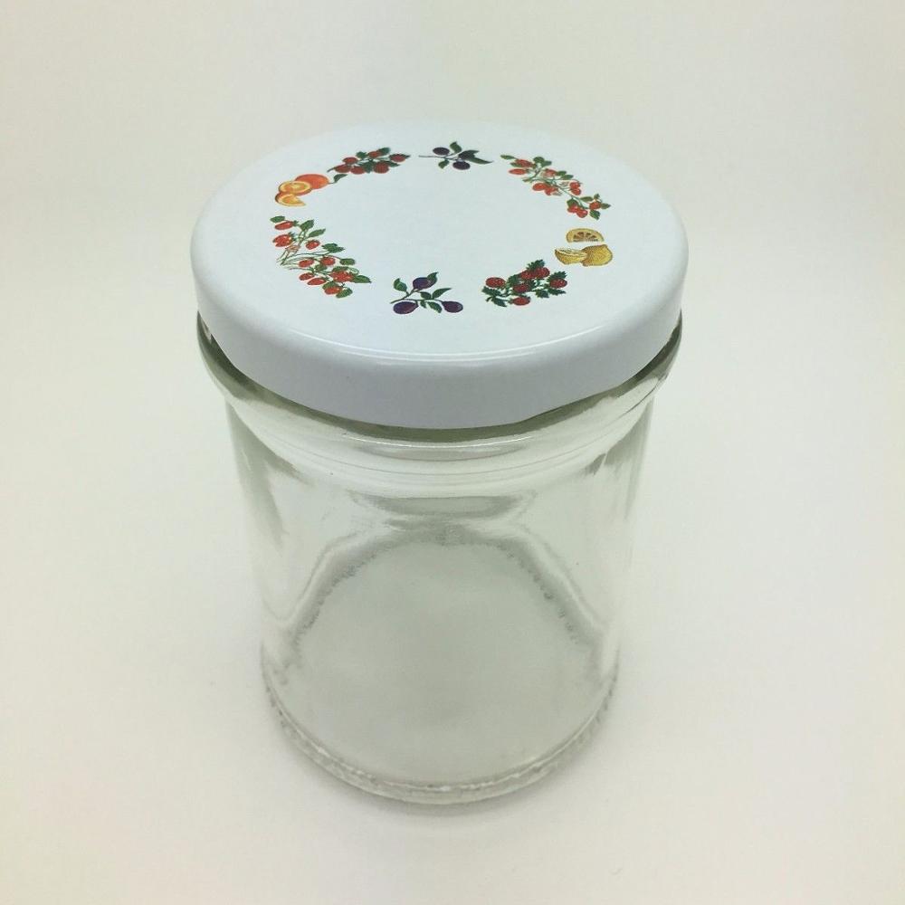 Glass bonta jars caps honey glass jar with screw metal lid 200ml jar glass