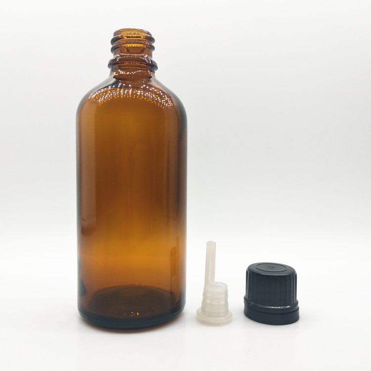 Glass bottle 200ml amber e liquid glass dropper bottle,200ml amber essential oil glass dropper bottle with childproof cap