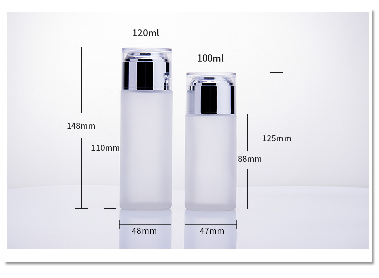 Glass bottle GOLD lid frosted matte perfume 30ml amber glass dropper airless lotion serum pump bottle 50ml 150ml silver