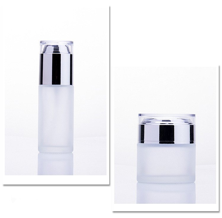 Glass bottle GOLD lid frosted matte perfume 30ml amber glass dropper airless lotion serum pump bottle 50ml 150ml silver