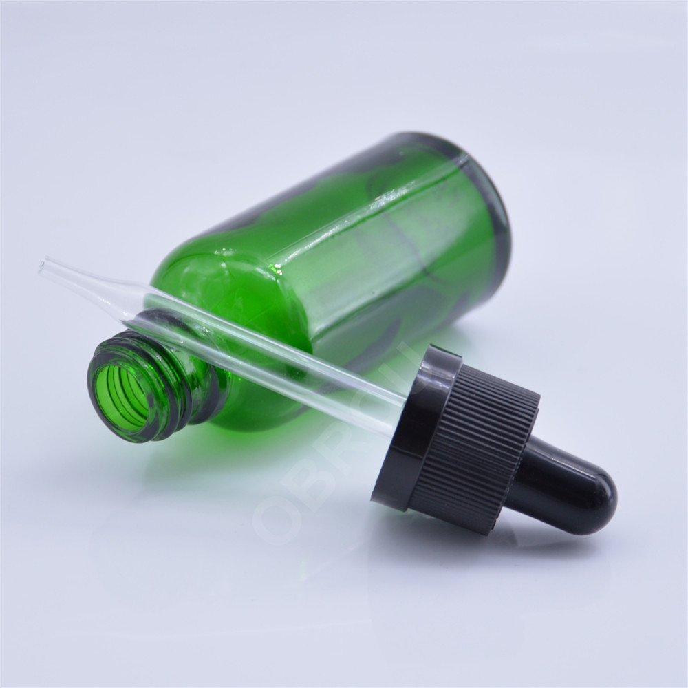 Glass bottle perfume 100ml 50ml 30ml 15ml 5ml green glass dropper bottle with box wholesale