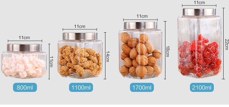 Glass bottles sealed cans sugar canister kitchen large storage snack canister miscellaneous grain tea milk powder canister