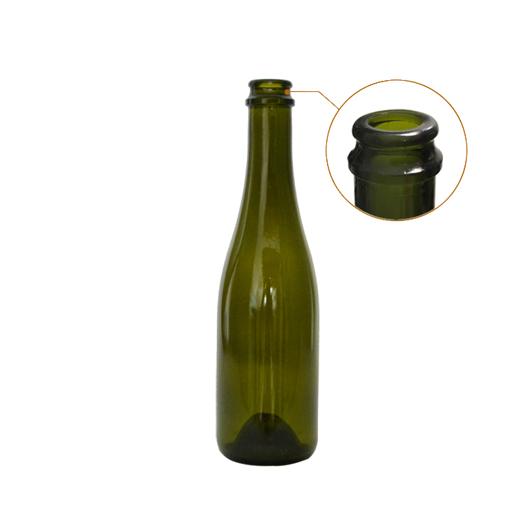 Glass bottles with corks 375 ml alcohol glass bottle green champagne bottle CYC-385
