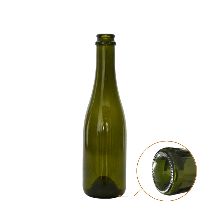 Glass bottles with corks 375 ml alcohol glass bottle green champagne bottle CYC-385