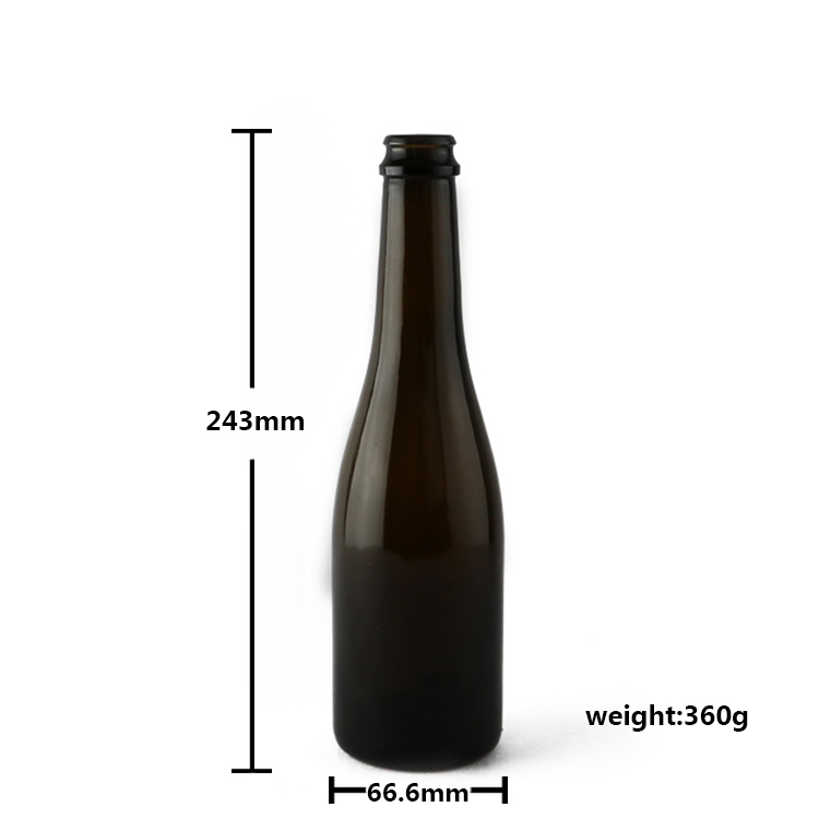 Glass bottles with corks 375 ml alcohol glass bottle green champagne bottle CYC-385