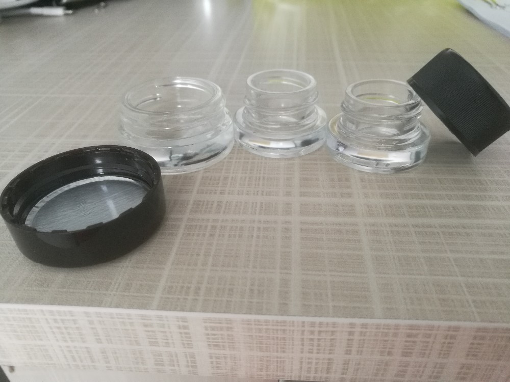 Glass concentrate jar container soft drippy silicone lid mini glass jar 6ml
