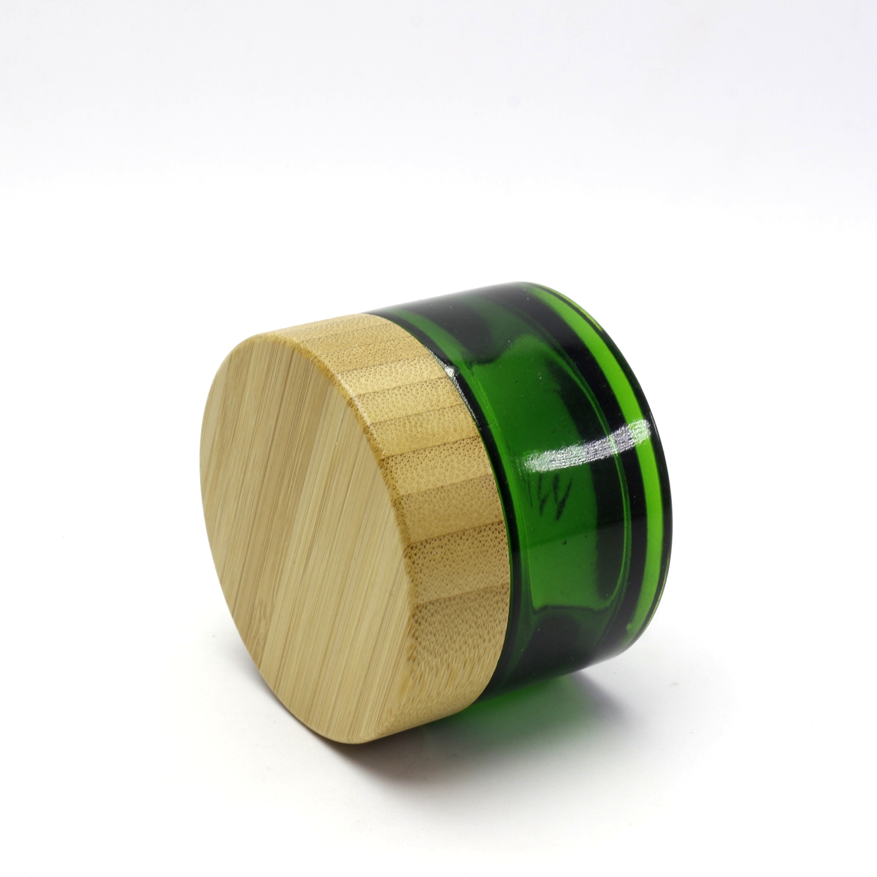 Glass cosmetic Face Cream jar with wooden lid BJ-186R