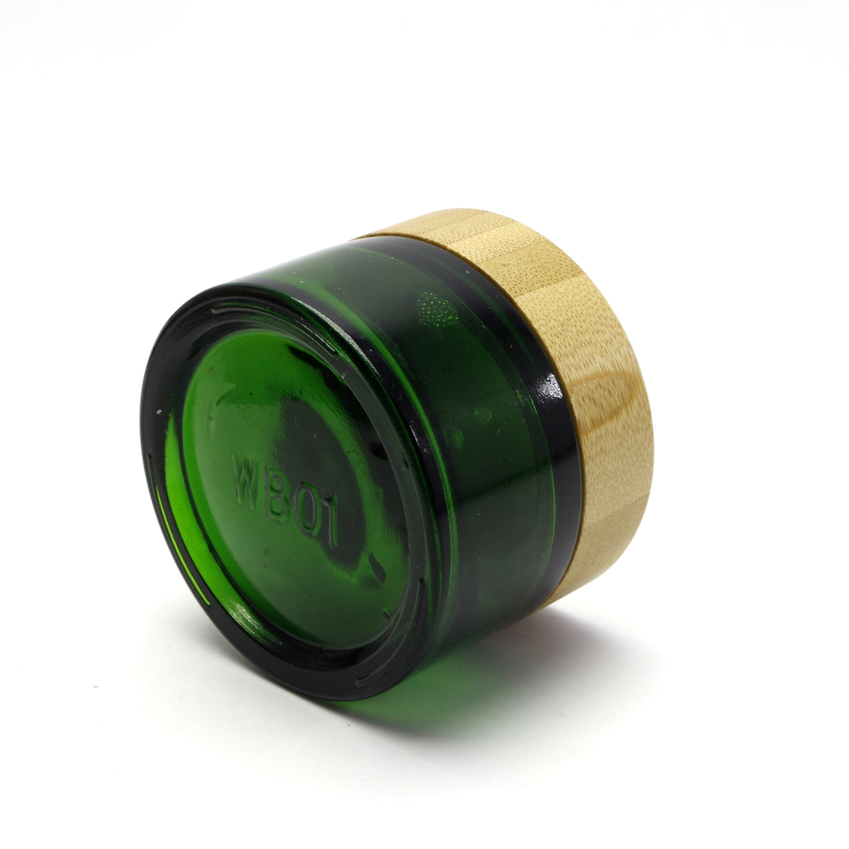 Glass cosmetic Face Cream jar with wooden lid BJ-186R