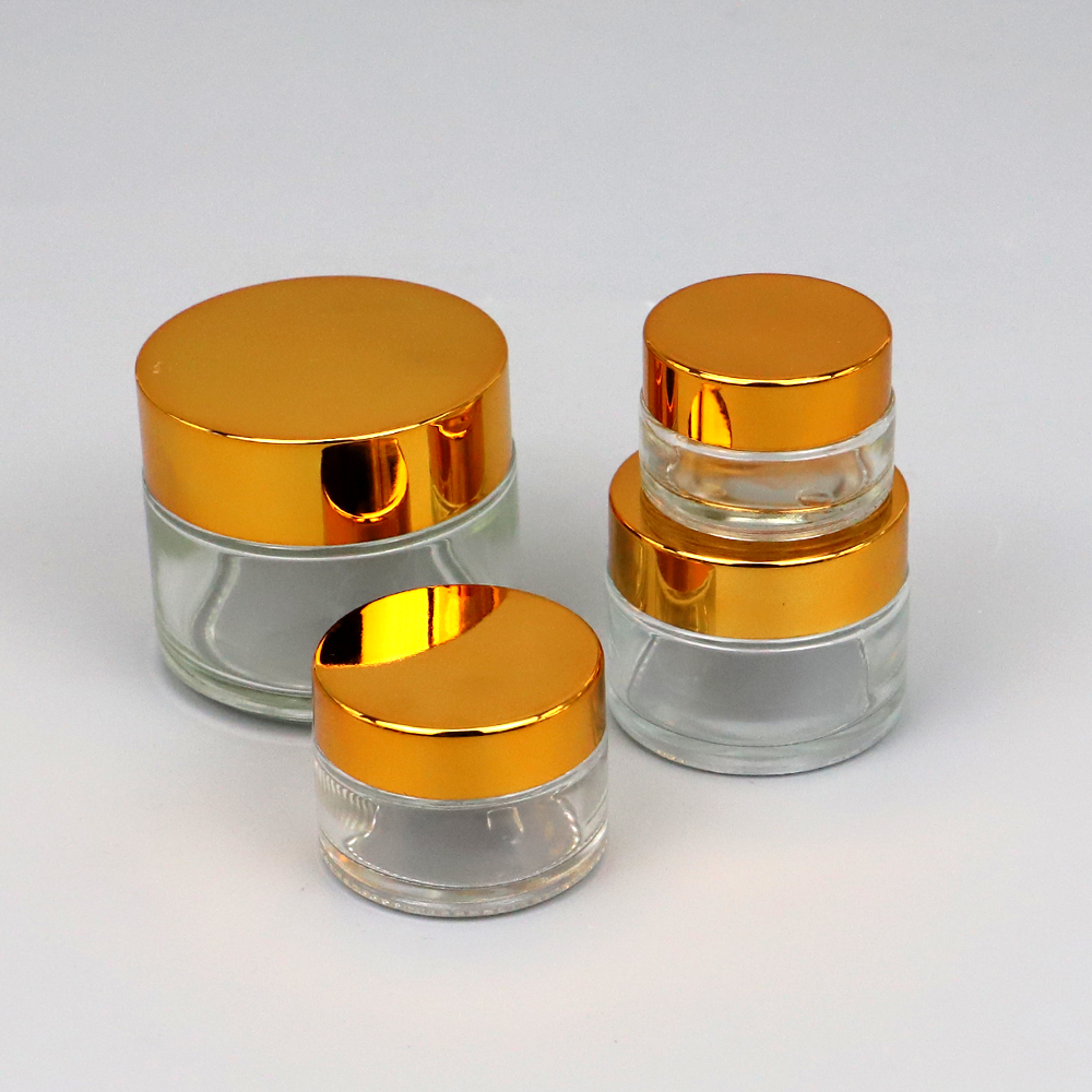 Glass cosmetic cream jar empty containers for lotions and creams