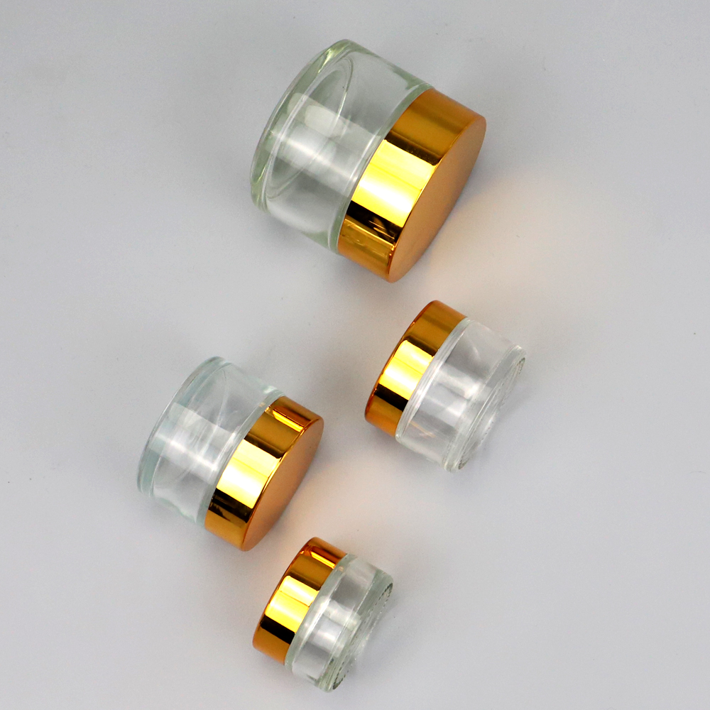 Glass cosmetic cream jar empty containers for lotions and creams