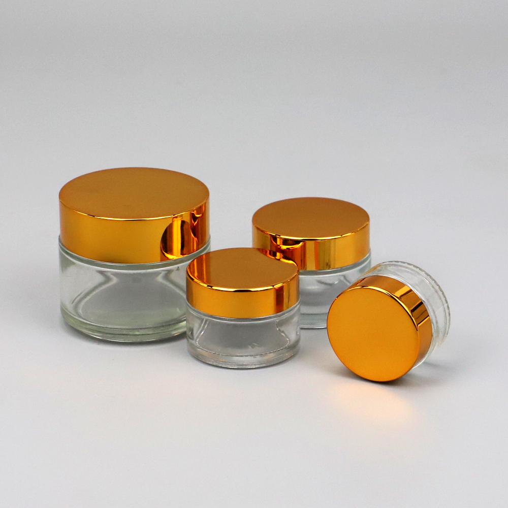Glass cosmetic cream jar empty containers for lotions and creams