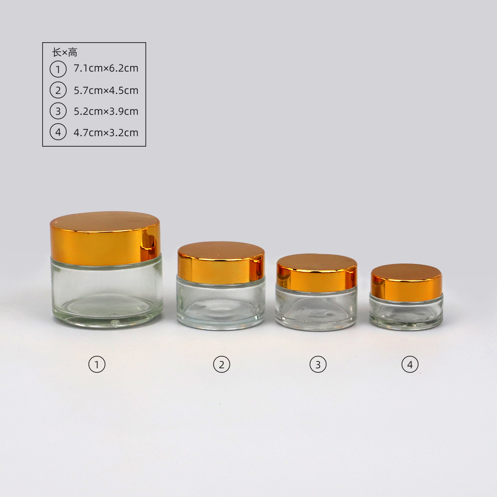 Glass cosmetic cream jar empty containers for lotions and creams