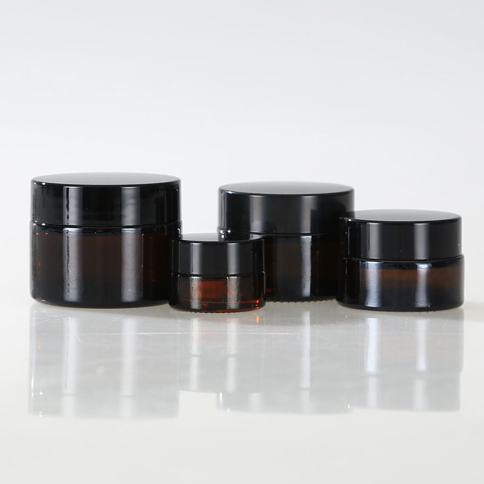 Glass cosmetic cream jars amber cosmetic cream jar cosmetic jar holder