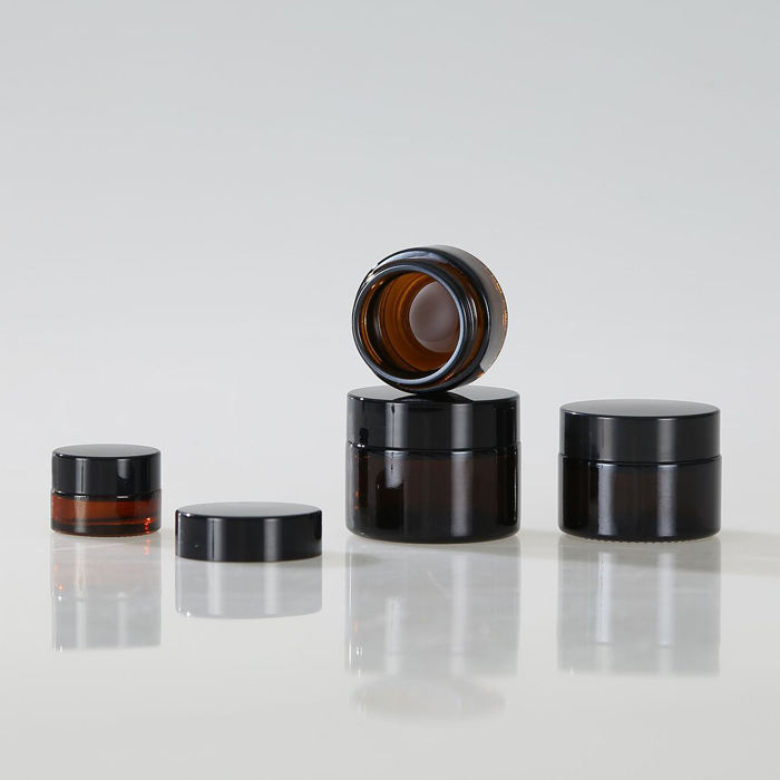 Glass cosmetic cream jars amber cosmetic cream jar glass jar for cosmetic