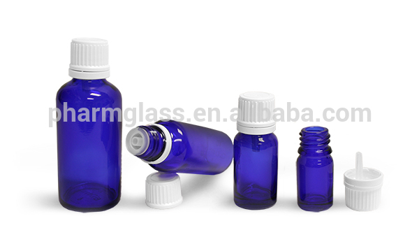 Glass dropper and caps cobalt blue glass bottle glass cosmetic bottle