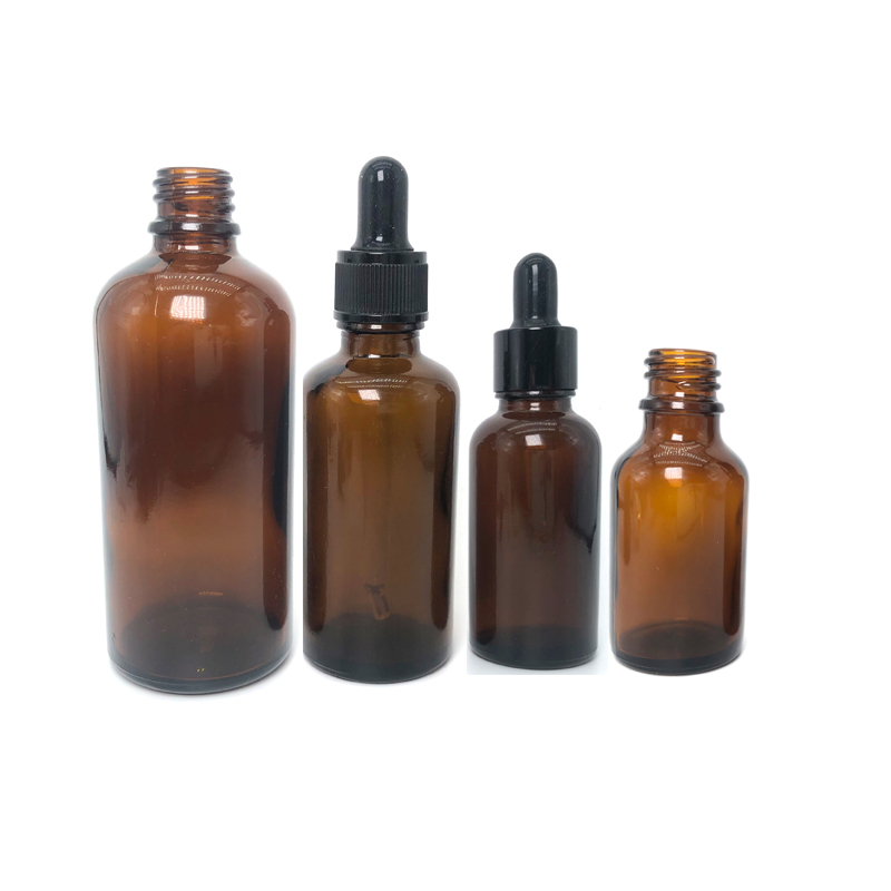 Glass dropper clear amber Medical liquid essential oil package bottle