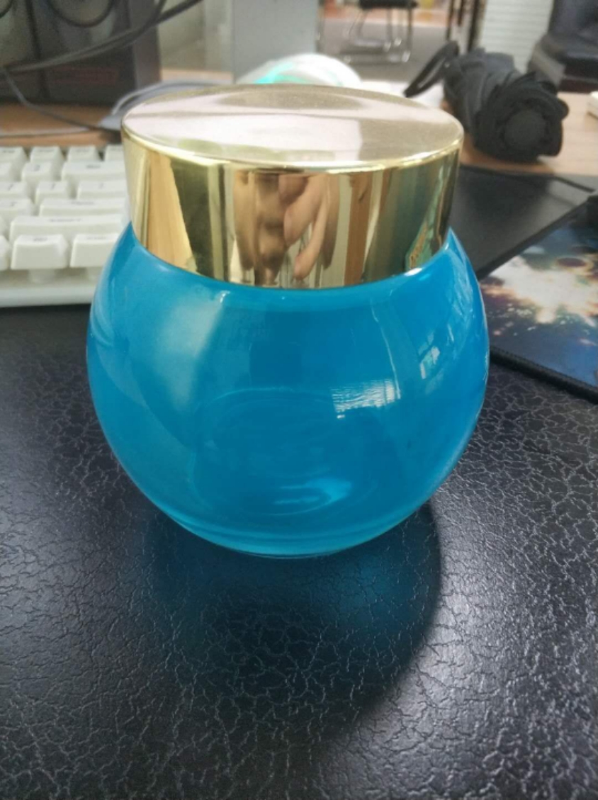 Glass face cream jar frosted clear blue costom colors glass container with gold silver cap 120ml 250ml cosmetic cream jar